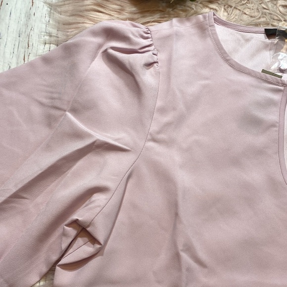 NWT J. Crew Puff-sleeve satin-back crepe top in Lavender sz MT - Picture 4 of 11